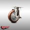 Service Caster 4 Inch 316SS Maroon Polyurethane Wheel Swivel Top Plate Caster with Brake SCC SCC-SS31620S414-PPUB-MRN-TLB - alternate 4